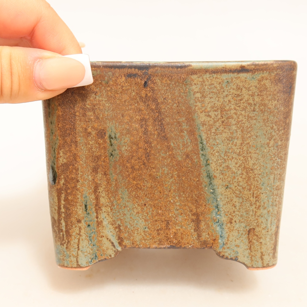 Keramická bonsai miska 10 x 10 x 8,5 cm, barva hnědá