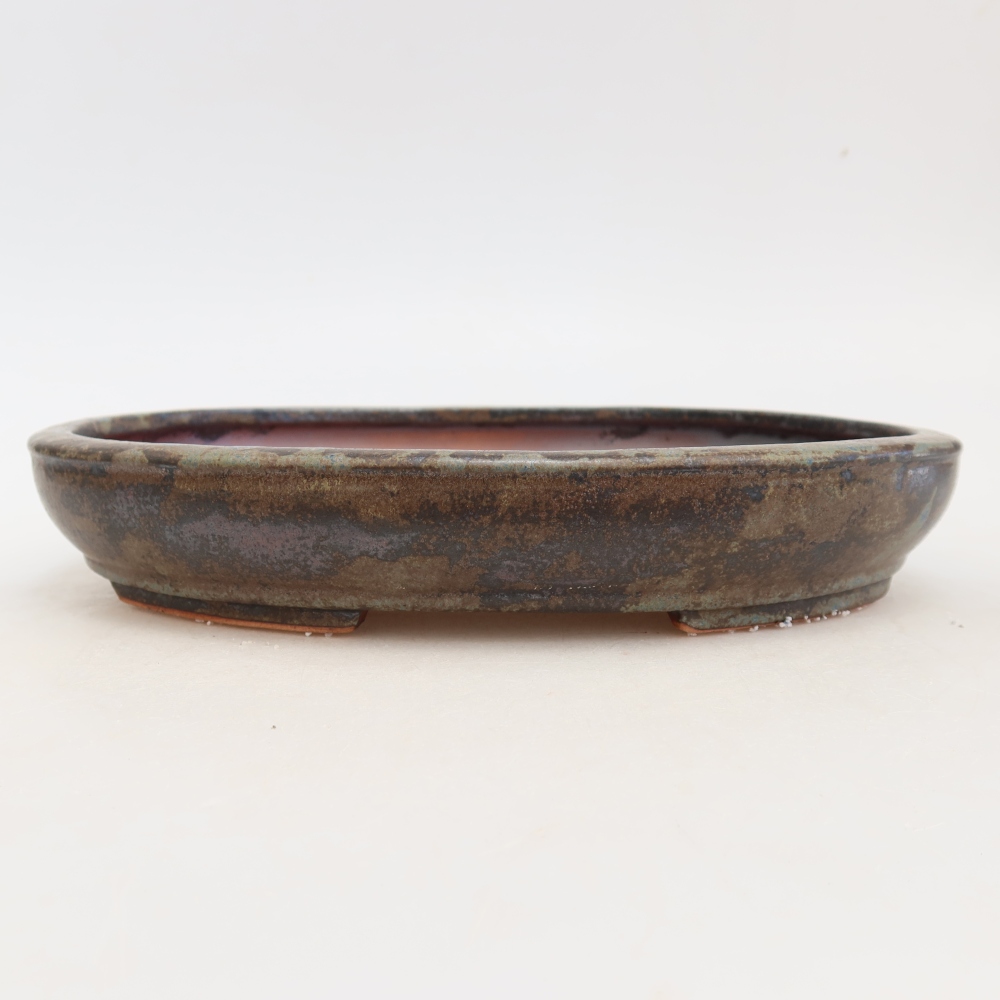 Keramická bonsai miska 24,5 x 20 x 4 cm, barva hnědá