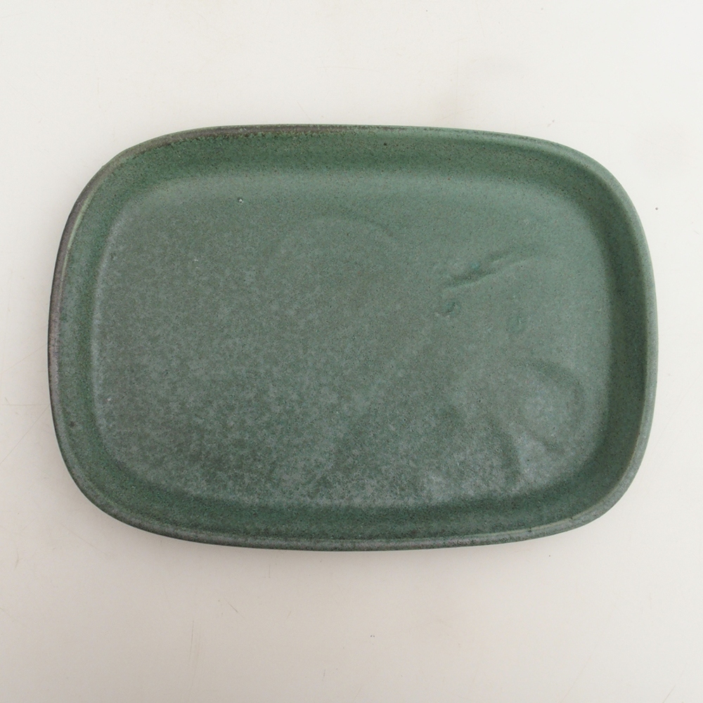 Keramická podmiska H06 - 20,5 x 14,5 x 1,5 cm  - zelená
