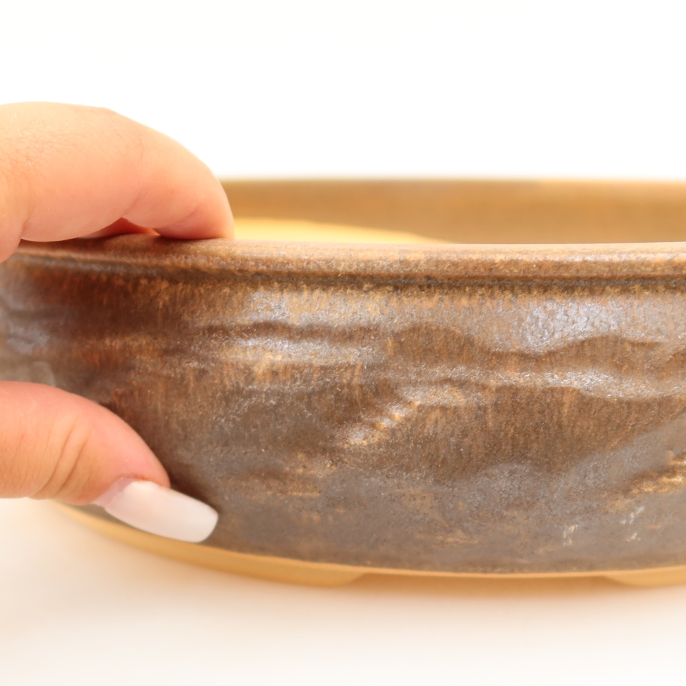 Keramická bonsai miska 31 x 31 x 7,5 cm, barva hnědá