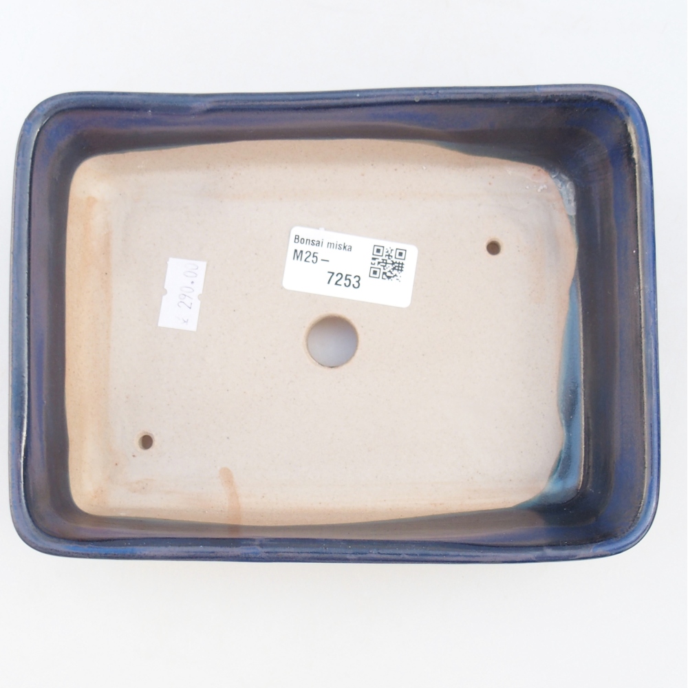 Keramická bonsai miska 18,5 x 13,5 x 3,5 cm, barva modrá