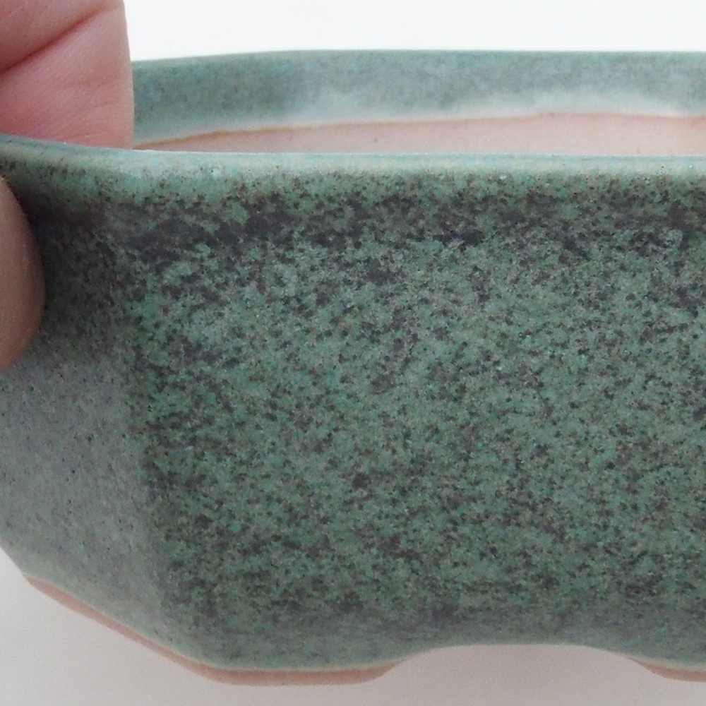 Bonsai miska H13 - 12,5 x 12,5 x 4,5 cm. - zelená
