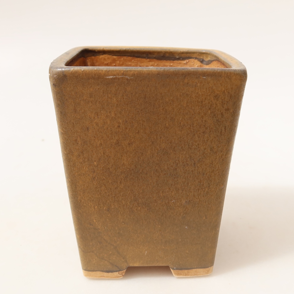 Keramická bonsai miska 8,5 x 8,5 x 10,5 cm, barva hnědá