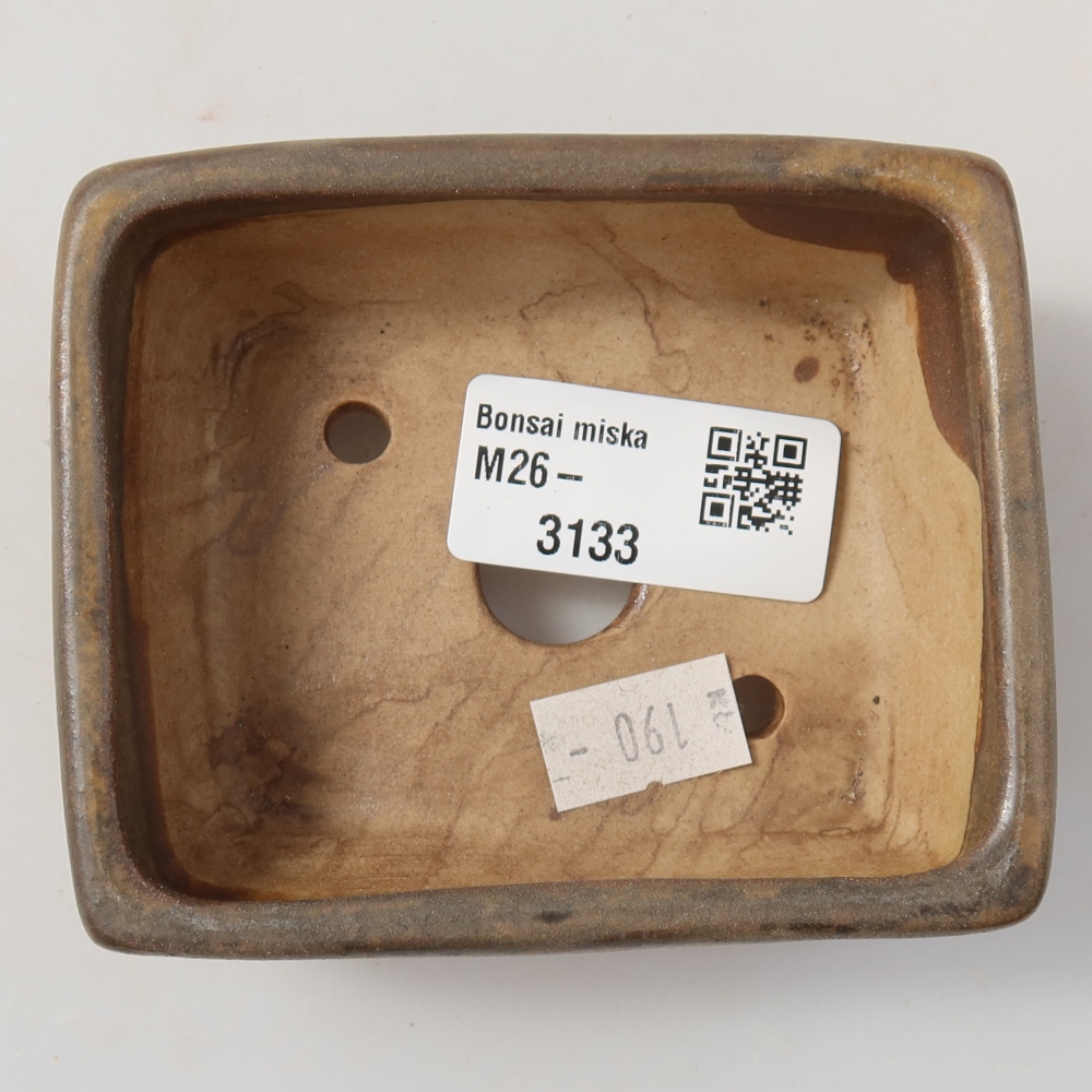 Keramická bonsai miska 9,5 x 7,5 x 3,5 cm, barva hnědá