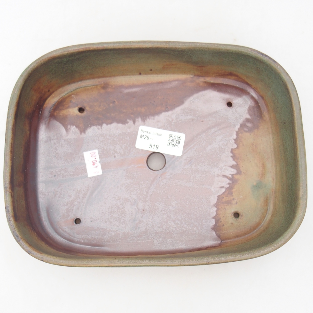 Keramická bonsai miska 22,5 x 17 x 6 cm, barva zelená