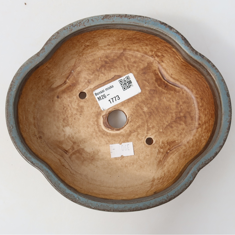 Keramická bonsai miska 17,5 x 15,5 x 5,5 cm, barva modrá
