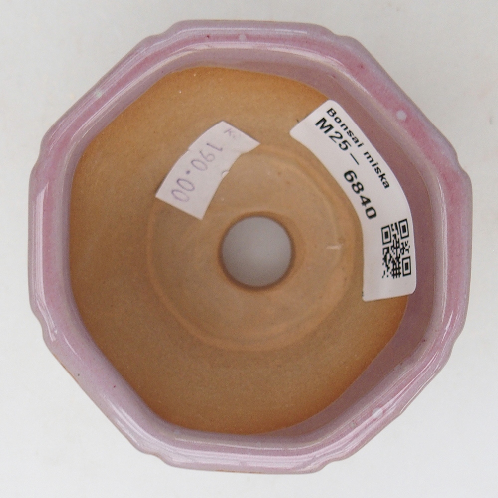 Keramická bonsai miska 7,5 x 7,5  x 6 cm, barva růžová