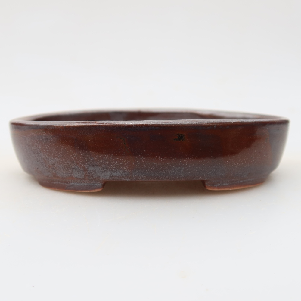 Keramická bonsai miska 12 x 9,5 x 2,5 cm, barva hnědá