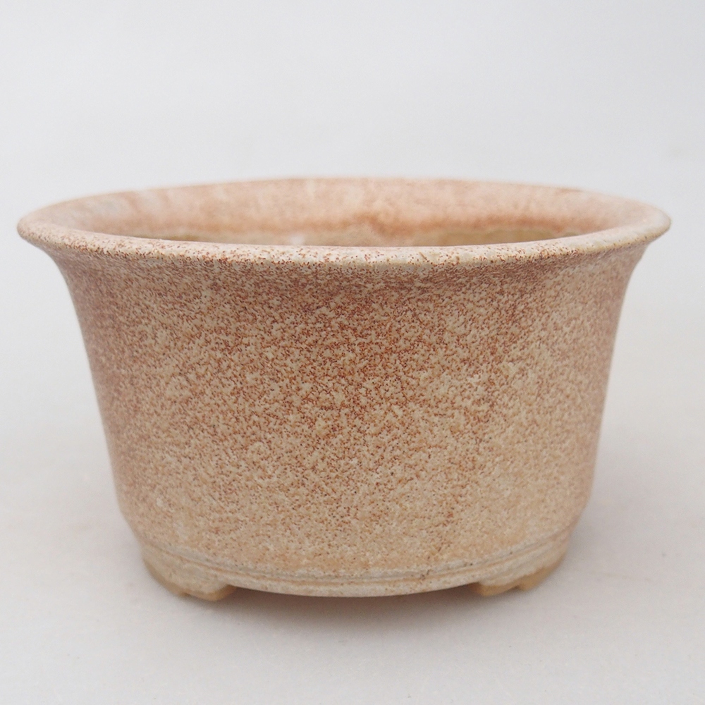 Keramická bonsai miska 9 x 9  x 5 cm, barva béžová
