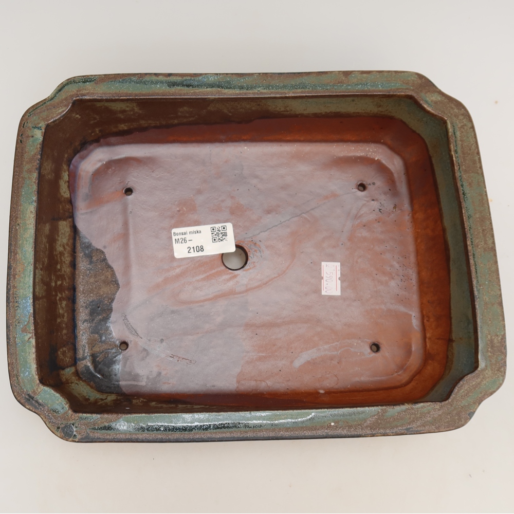 Keramická bonsai miska 27,5 x 21,5 x 7 cm, barva hnědá