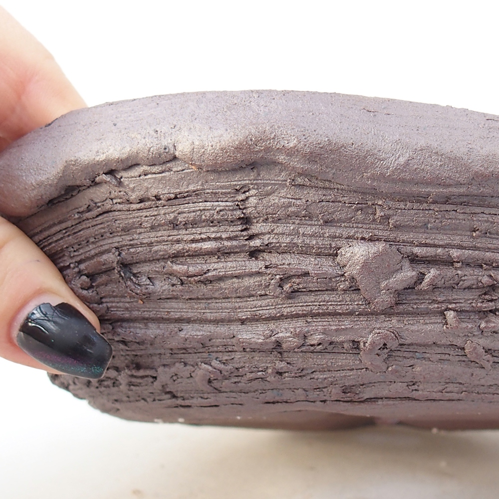 Keramická bonsai miska 17 x 17 x 5,5 cm, barva kovová