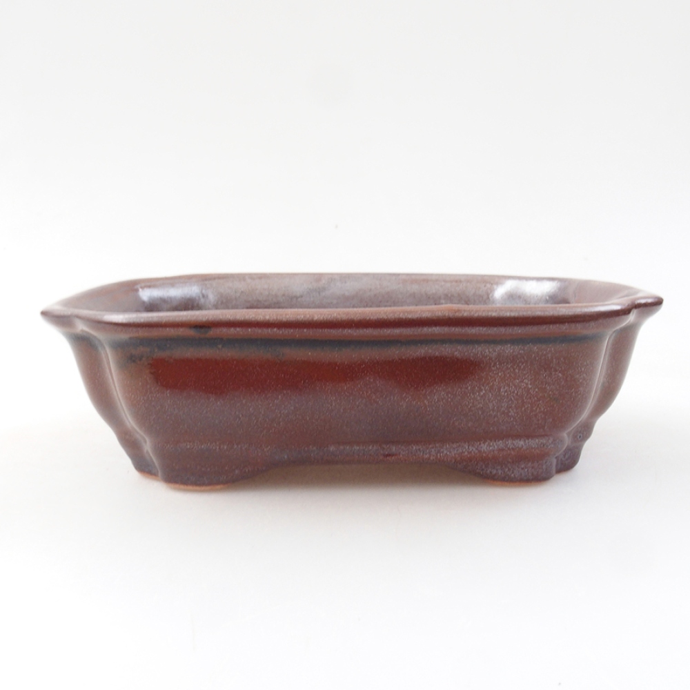 Keramická bonsai miska 16 x 12 x 5 cm, barva hnědá