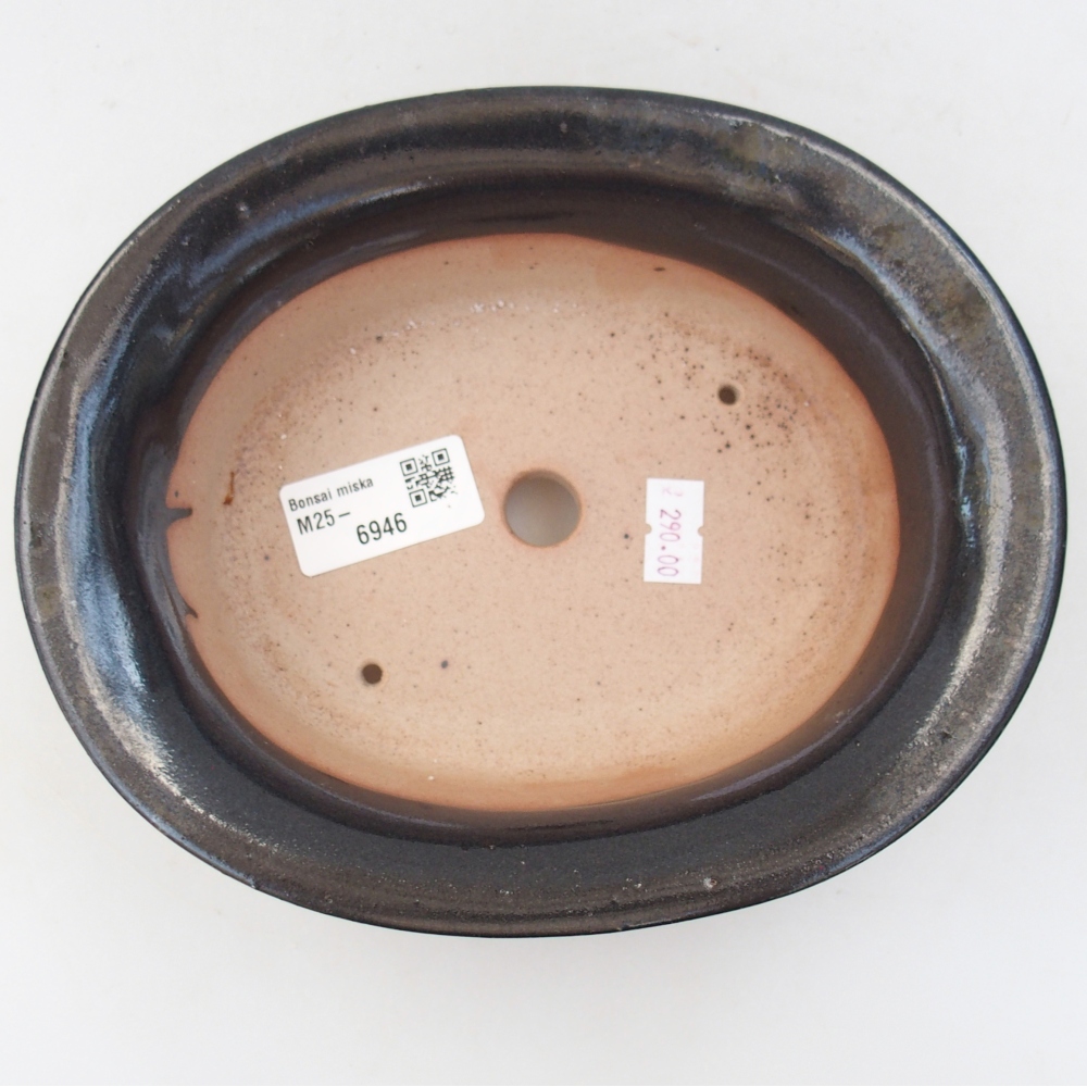 Keramická bonsai miska 19,5 x 15,5 x 6,5 cm, barva černá