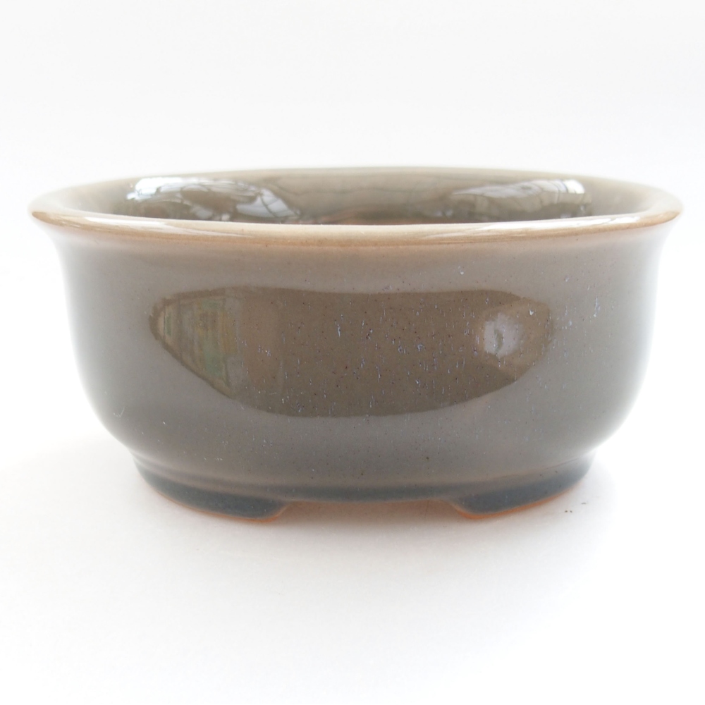 Keramická bonsai miska 12,5 x 10,5 x 5,5 cm, barva šedá