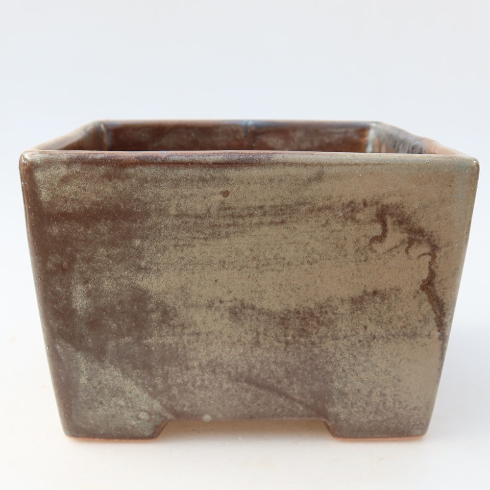 Keramická bonsai miska 15,5 x 15,5 x 11 cm, barva hnědá