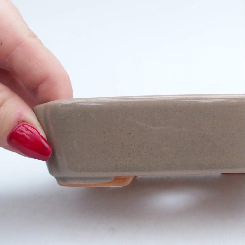 Keramická bonsai miska 12 x 9 x 3 cm, barva šedá