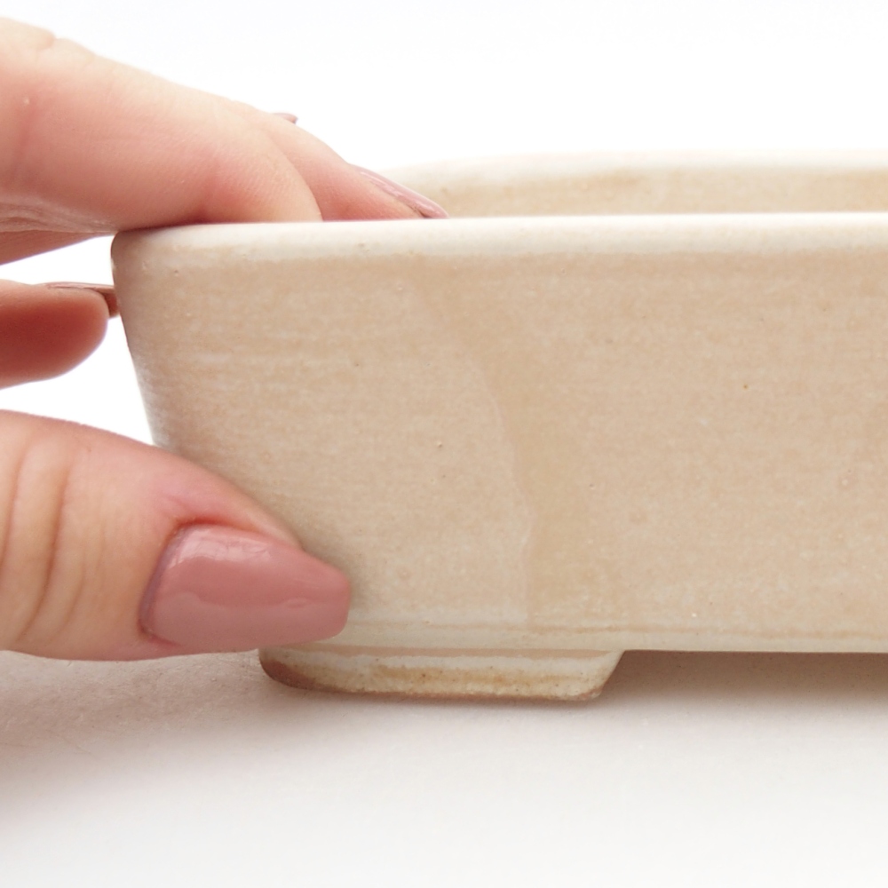 Keramická bonsai miska 15 x 12 x 4,5 cm, barva béžová