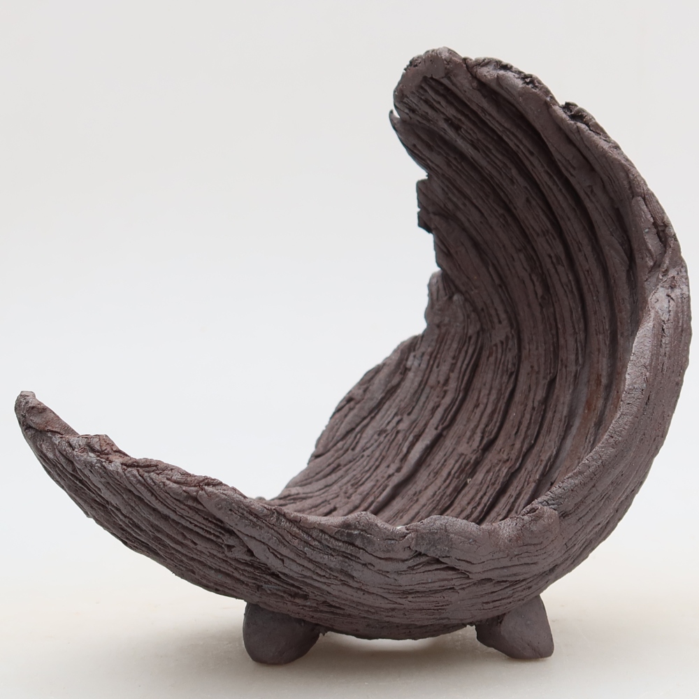 Keramická Skořápka  14,5 x 11 x 15,5 cm , barva hnědá