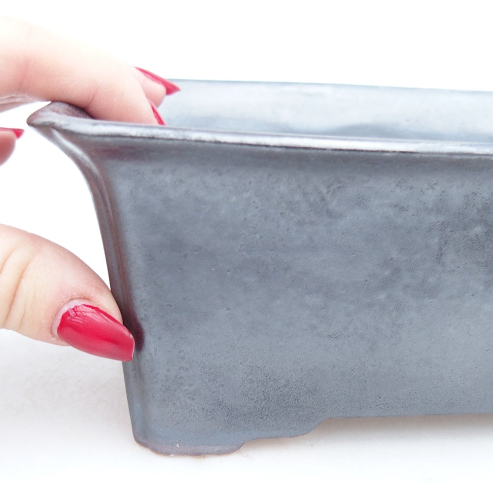 Keramická bonsai miska 18 x 14 x 7,5 cm, barva černá