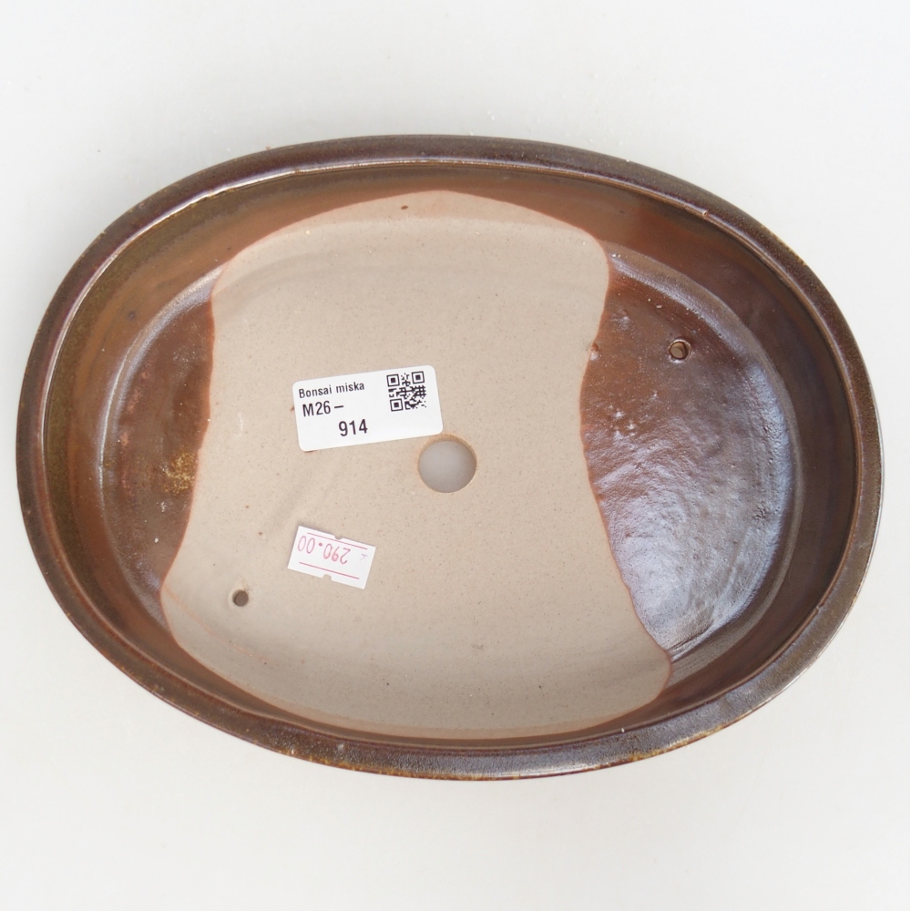 Keramická bonsai miska 22 x 17 x 4 cm, barva hnědá