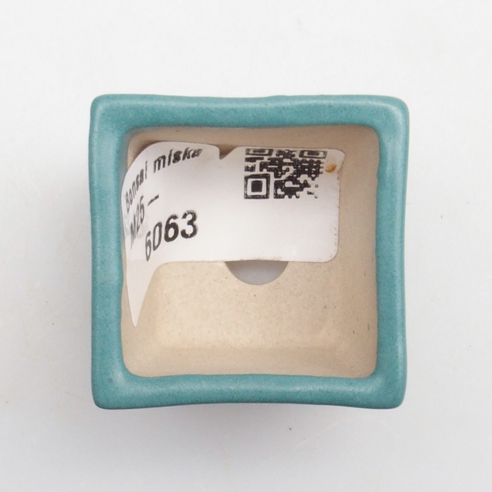 Keramická bonsai miska 3,5 x 3,5 x 3 cm, barva modrá