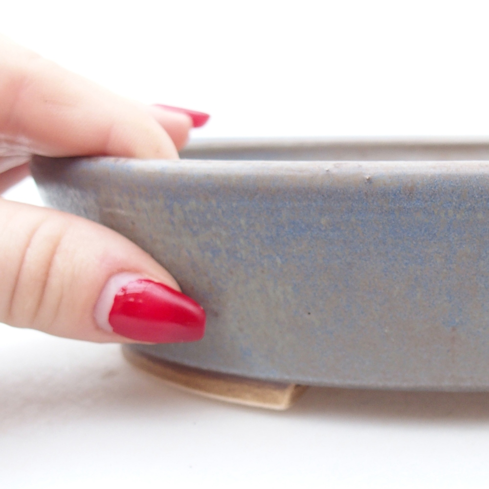 Keramická bonsai miska 18,5 x 16,5 x 4,5 cm, barva modrá