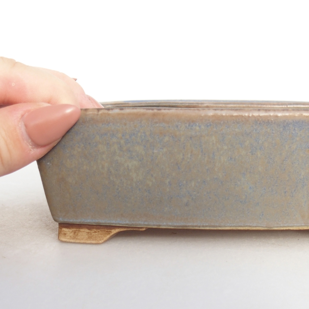 Keramická bonsai miska 9 x 9 x 3,5 cm, barva modrá