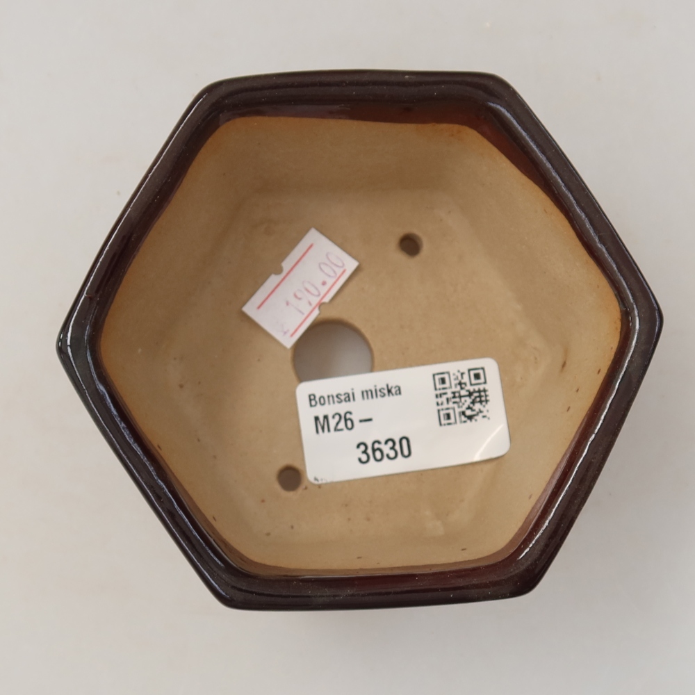 Keramická bonsai miska 10 x 9 x 5 cm, barva hnědá