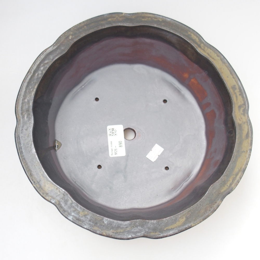 Keramická bonsai miska 26,5 x 26,5 x 8 cm, barva hnědá