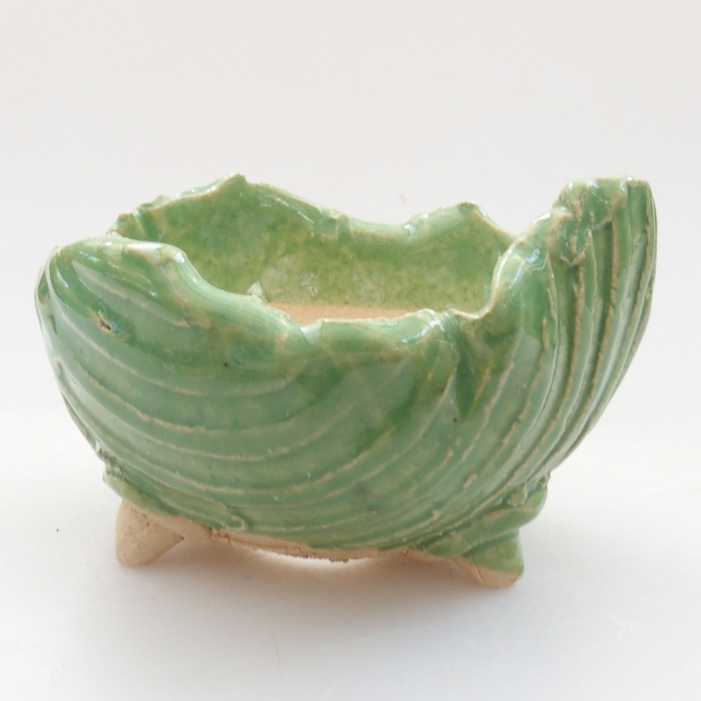 Keramická Skořápka  7 x 7 x 5,5 cm , barva zelená