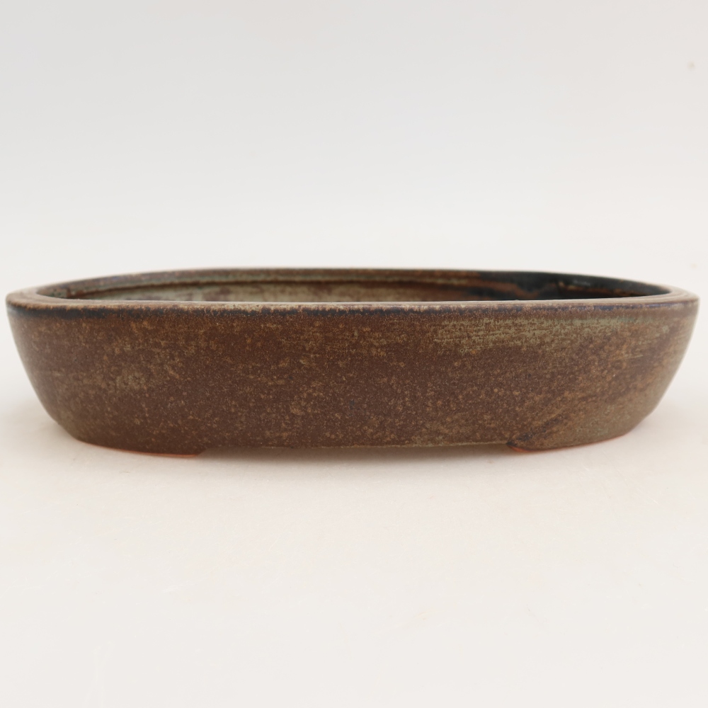 Keramická bonsai miska 22 x 17 x 4 cm, barva hnědá