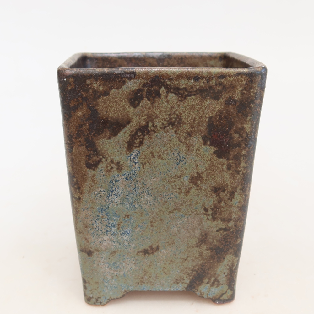 Keramická bonsai miska 9 x 9 x 11,5 cm, barva hnědá