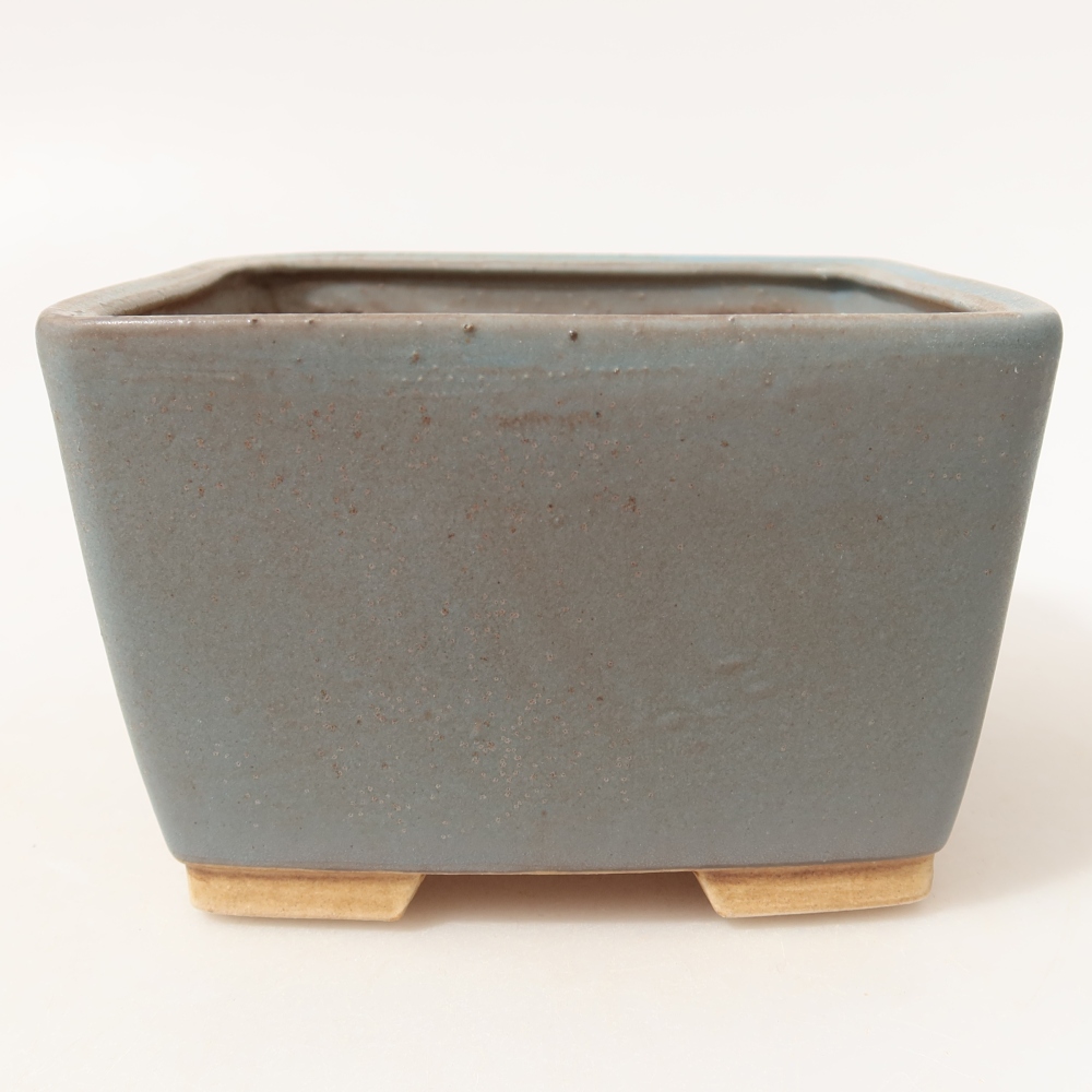 Keramická bonsai miska 13 x 13 x 8 cm, barva modrá