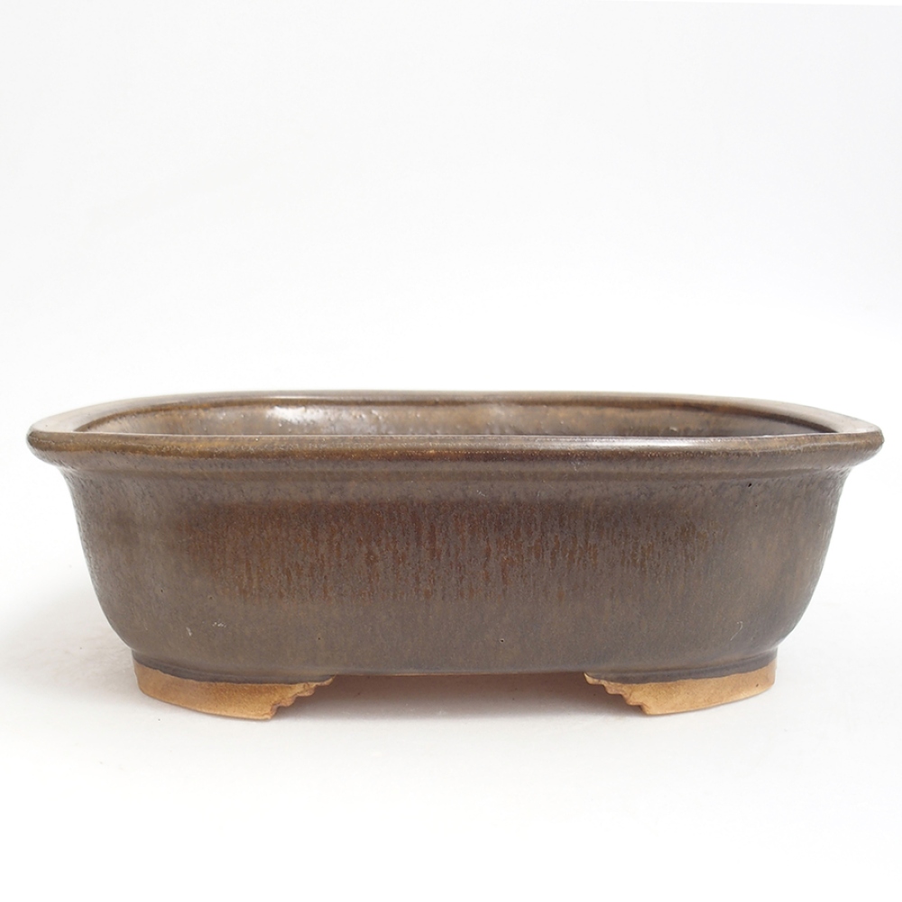 Keramická bonsai miska 25 x 21 x 7,5 cm, barva hnědá