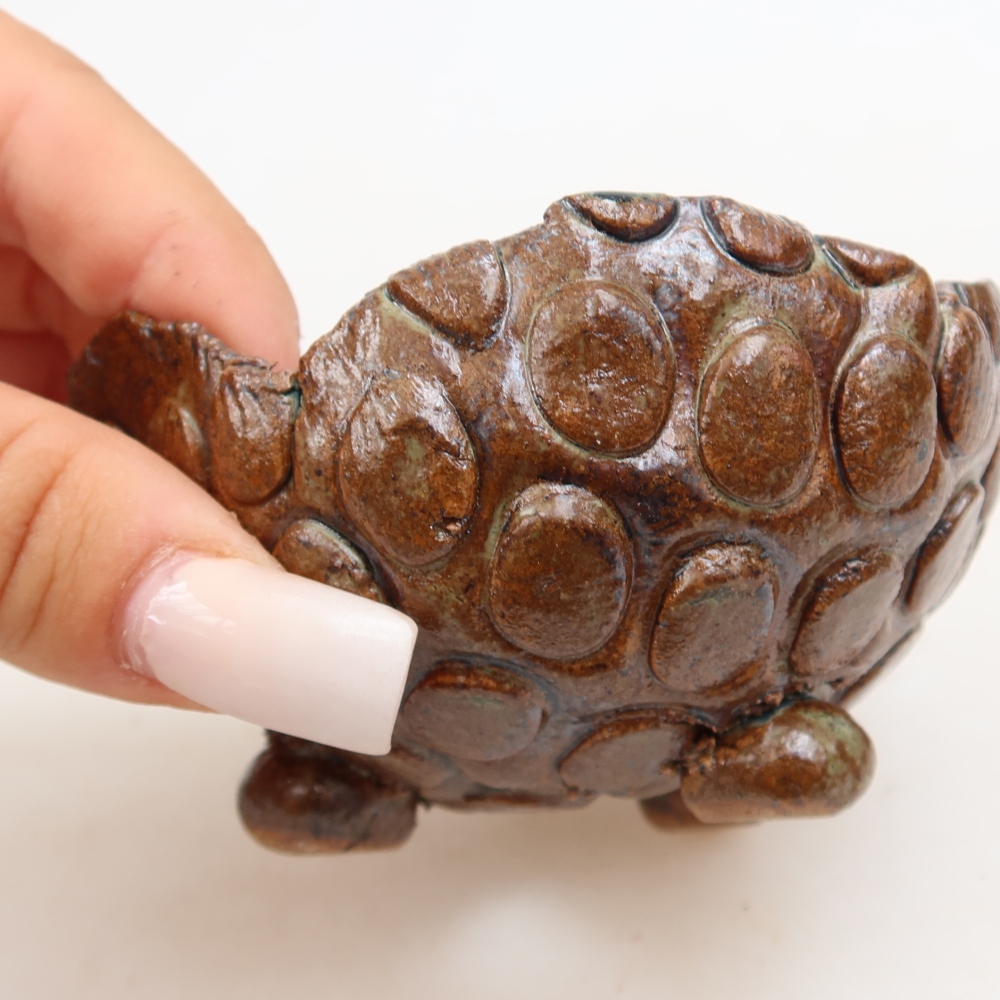 Keramická Skořápka  8,5 x 8,5 x 5 cm , barva hnědozelená