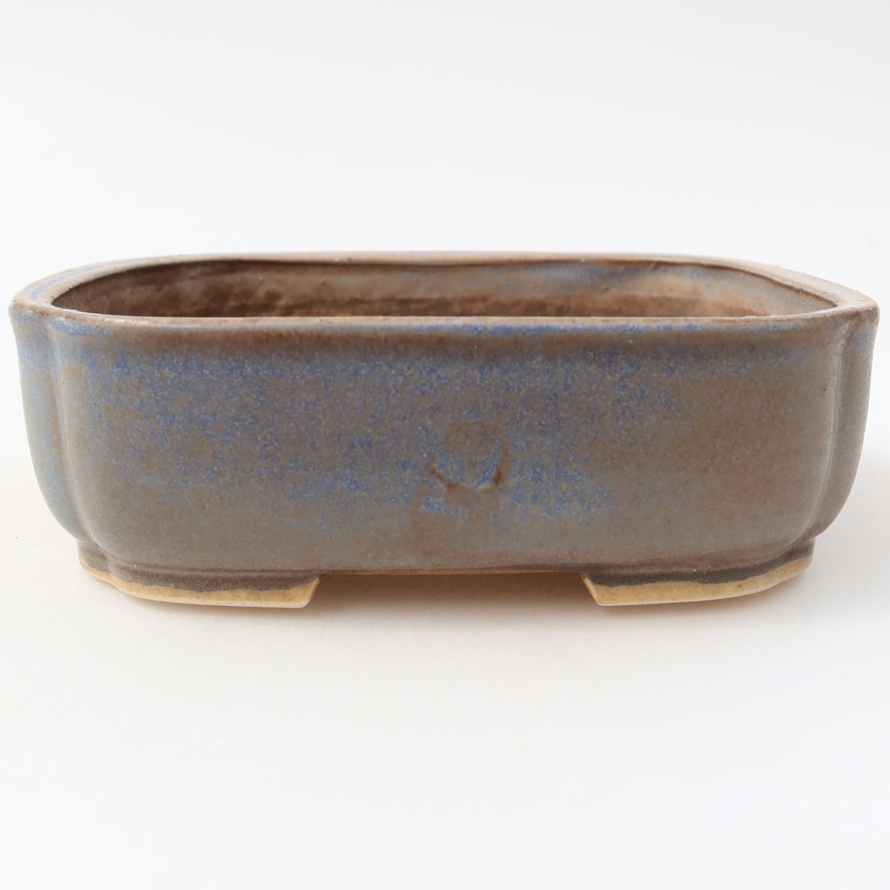 Keramická bonsai miska 14 x 12 x 4 cm, barva modrá
