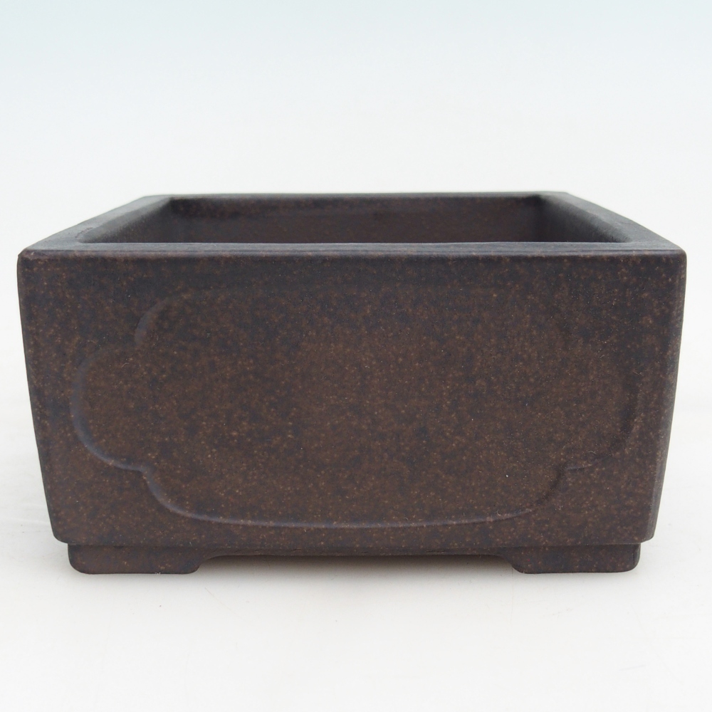 Keramická bonsai miska 12,5 x 12,5 x 6,5 cm, barva hnědookrová