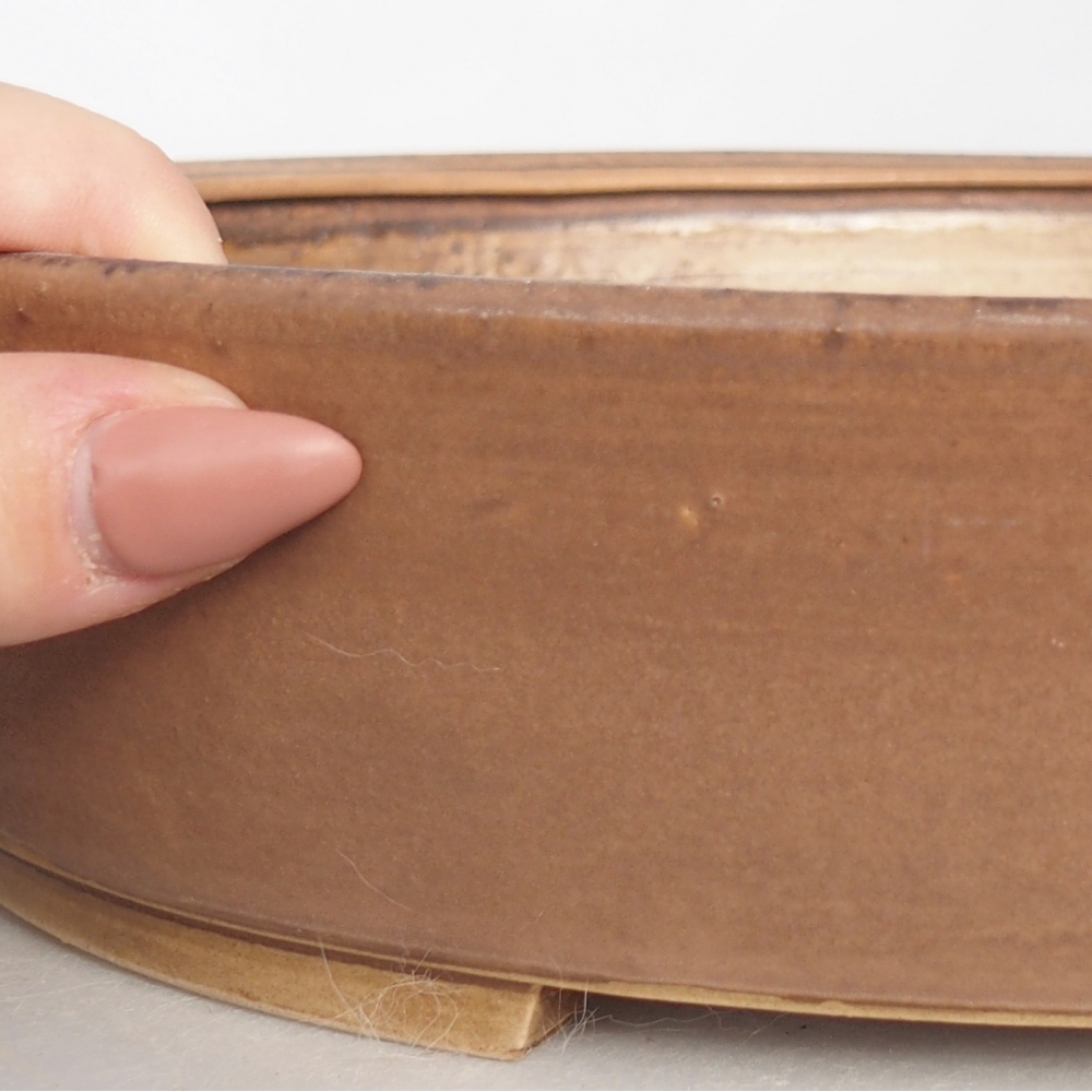 Keramická bonsai miska 31,5 x 27,5 x 6,5 cm, barva růžová