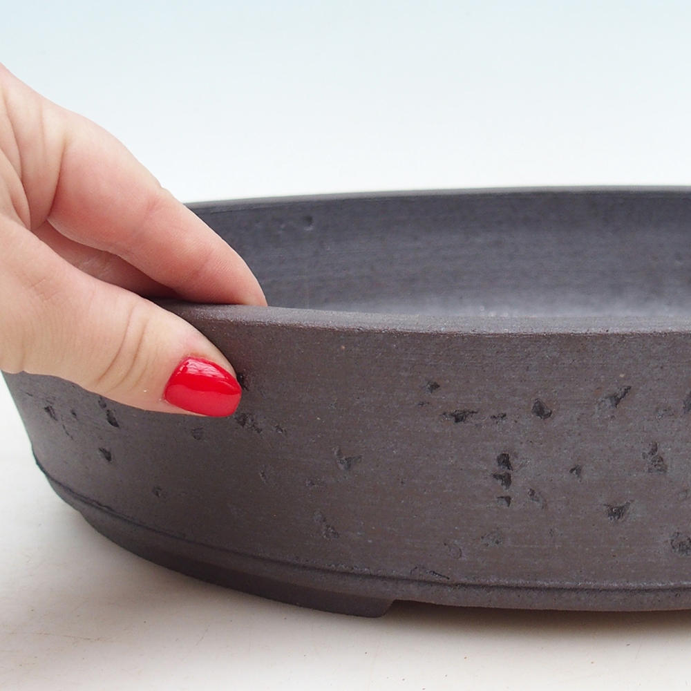 Bonsai miska 39 x 31,5 x 7,5 cm , barva hnědá