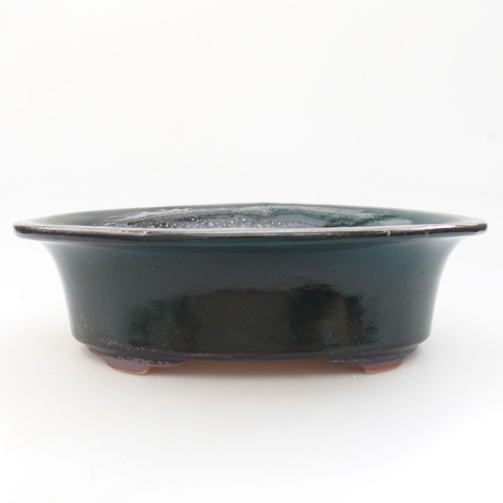 Keramická bonsai miska 23 x 18 x 6,5 cm, barva zelená