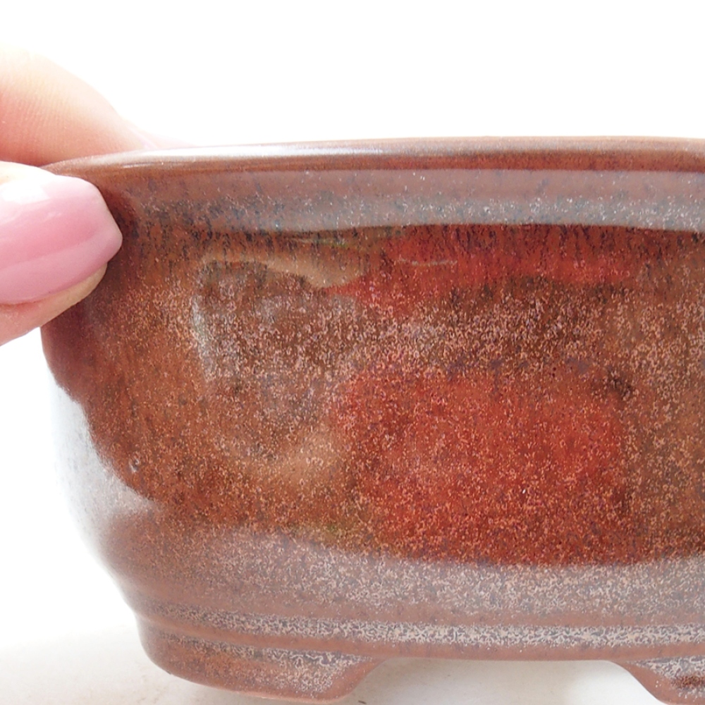 Keramická bonsai miska 12 x 10 x 5,5 cm, barva   hnědá