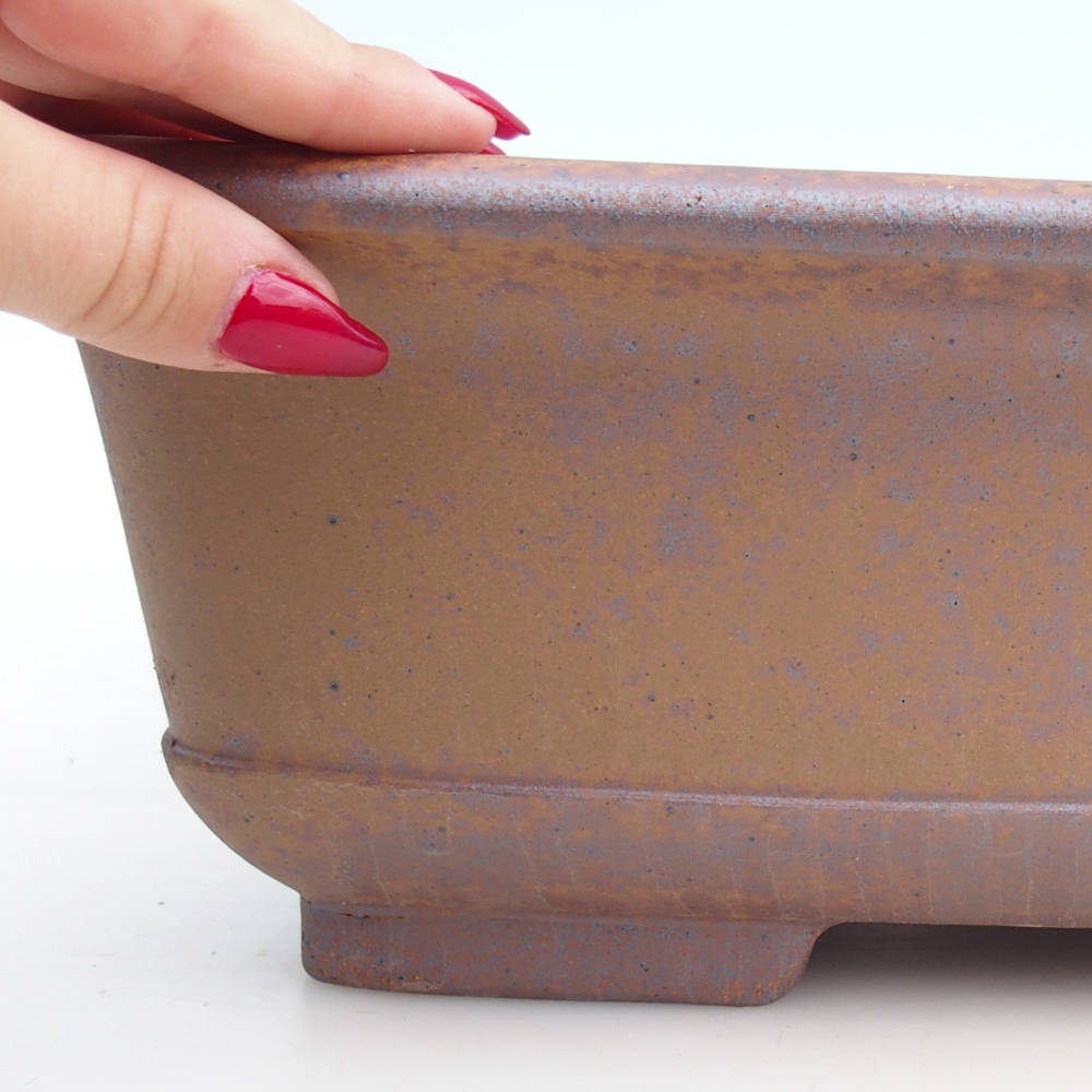 Keramická bonsai miska 37 x 28 x 12 cm, barva kovová