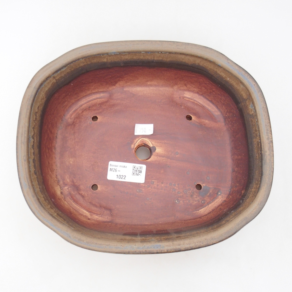 Keramická bonsai miska 25 x 21,5 x 7,5 cm, barva hnědá