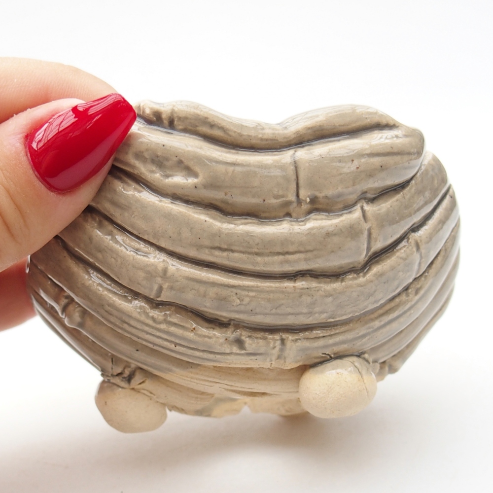 Keramická Skořápka  8,5 x 8,5 x 6 cm , barva béžová