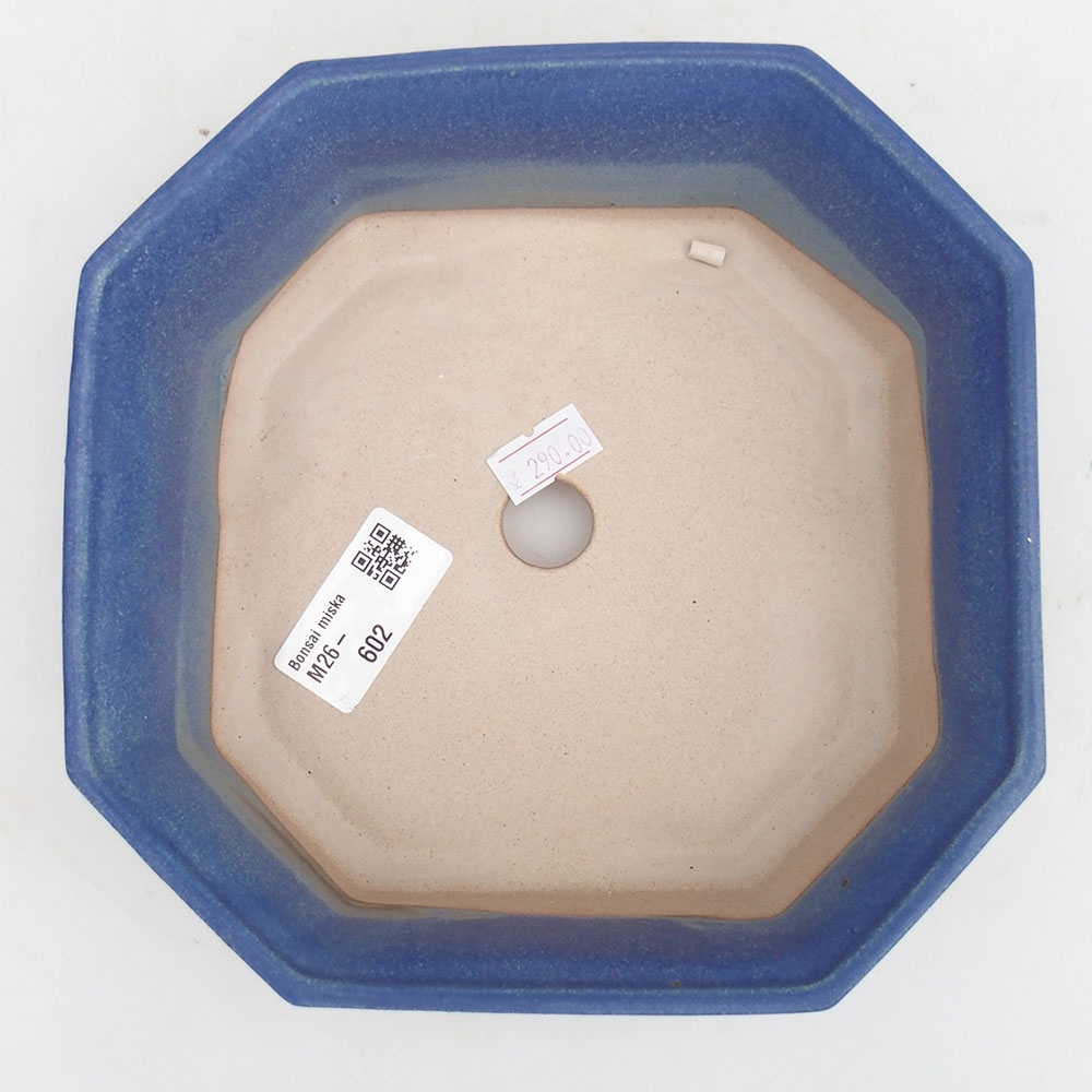 Keramická bonsai miska 17,5 x 17,5 x 6 cm, barva modrá