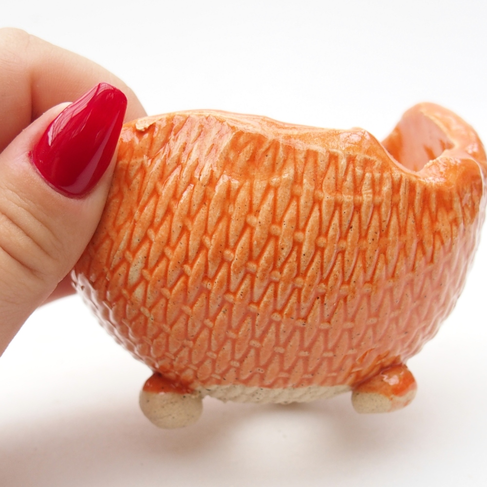 Keramická Skořápka  8,5 x 8,5 x 6,5 cm , barva oranžová