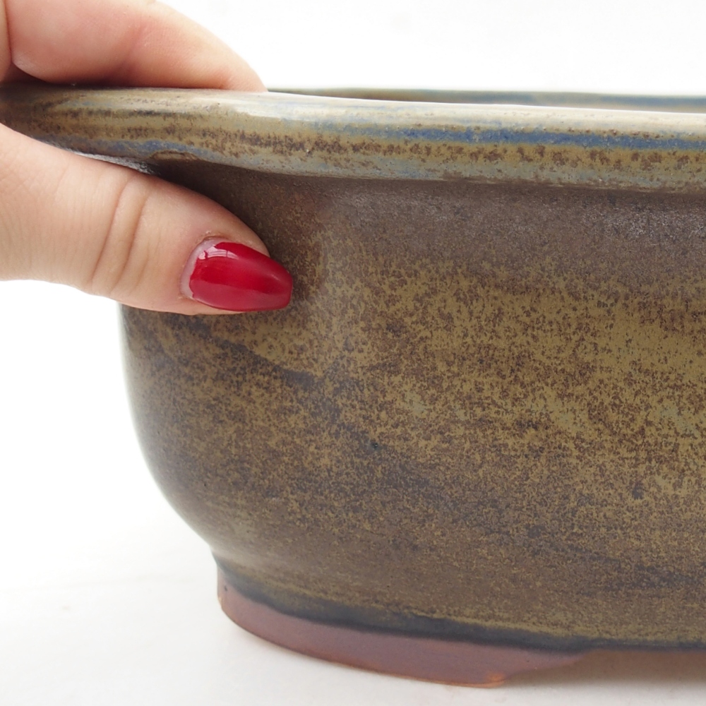 Keramická bonsai miska 30 x 25 x 10 cm, barva modrá