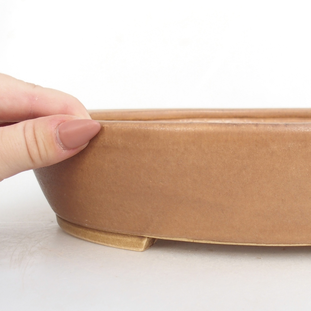 Keramická bonsai miska 28 x 24 x 6 cm, barva růžová