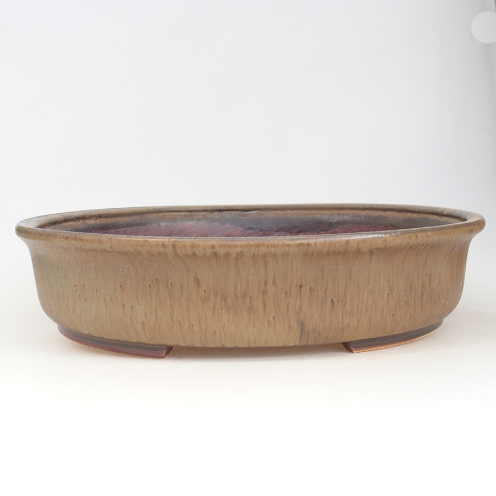 Keramická bonsai miska 32,5 x 28,5 x 7 cm, barva hnědá