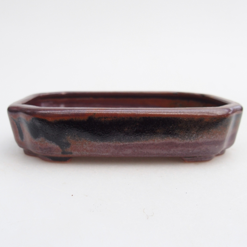 Keramická bonsai miska 13 x 9 x 3 cm, barva hnědá